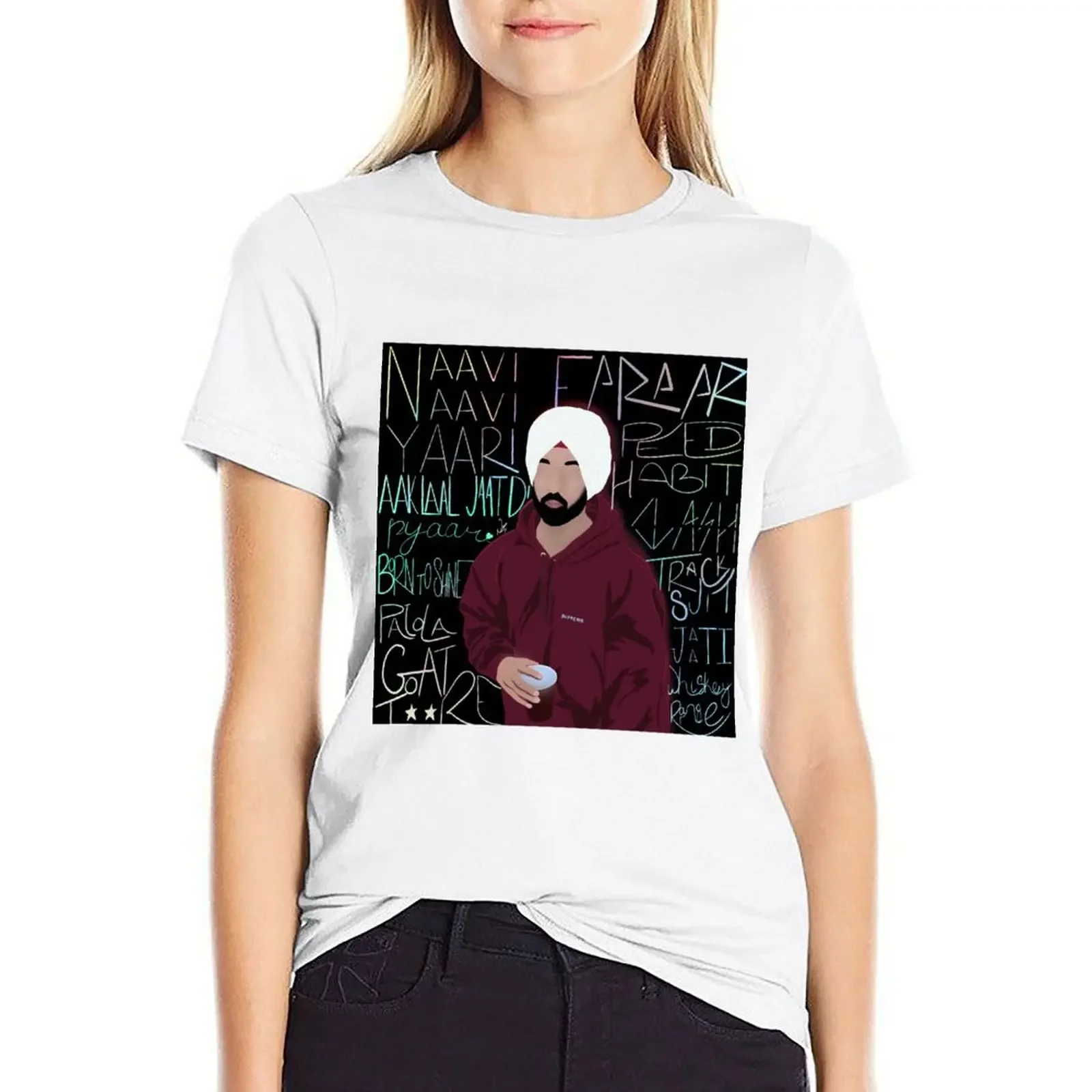 

Diljit Dosanjh- GOAT T-shirt summer top summer tops lady clothes t-shirt dress for Women plus size