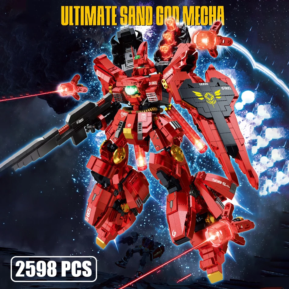 2590Pcs MOC Anime Shazabied Technical Model Building Block Mechanical Armor Figures with LED Light Robot Bricks Toy for Kid Gift