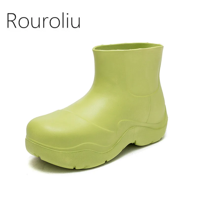 

2022 Ankle Rain Boots Women Summer New Candy Color Waterproof Non-slip Rain Shoes Thick Bottom Warm Water Boots