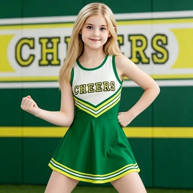 

Kids Five Color Cheerleading Outfit Football Baby Dress Performance Costume Printed CHEERS