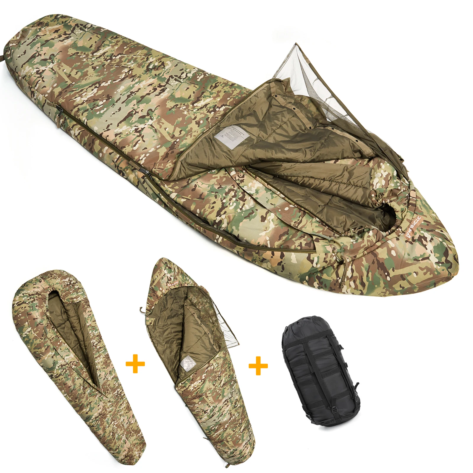 MT Military Modular Infantry Tactical Mummy Sleeping Bags, Army Force Defence 4 & Tropen Sleeping System 2.0 Camouflage/Multicam