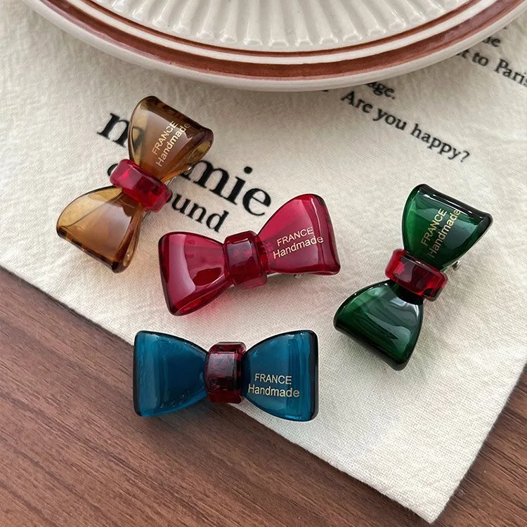 Delicate Bow Hairpin Hair Accessories 2024 Summer Korean y2k Girls Sweet Cute Colored Mini Hair Clip Women Headdress Wholesale