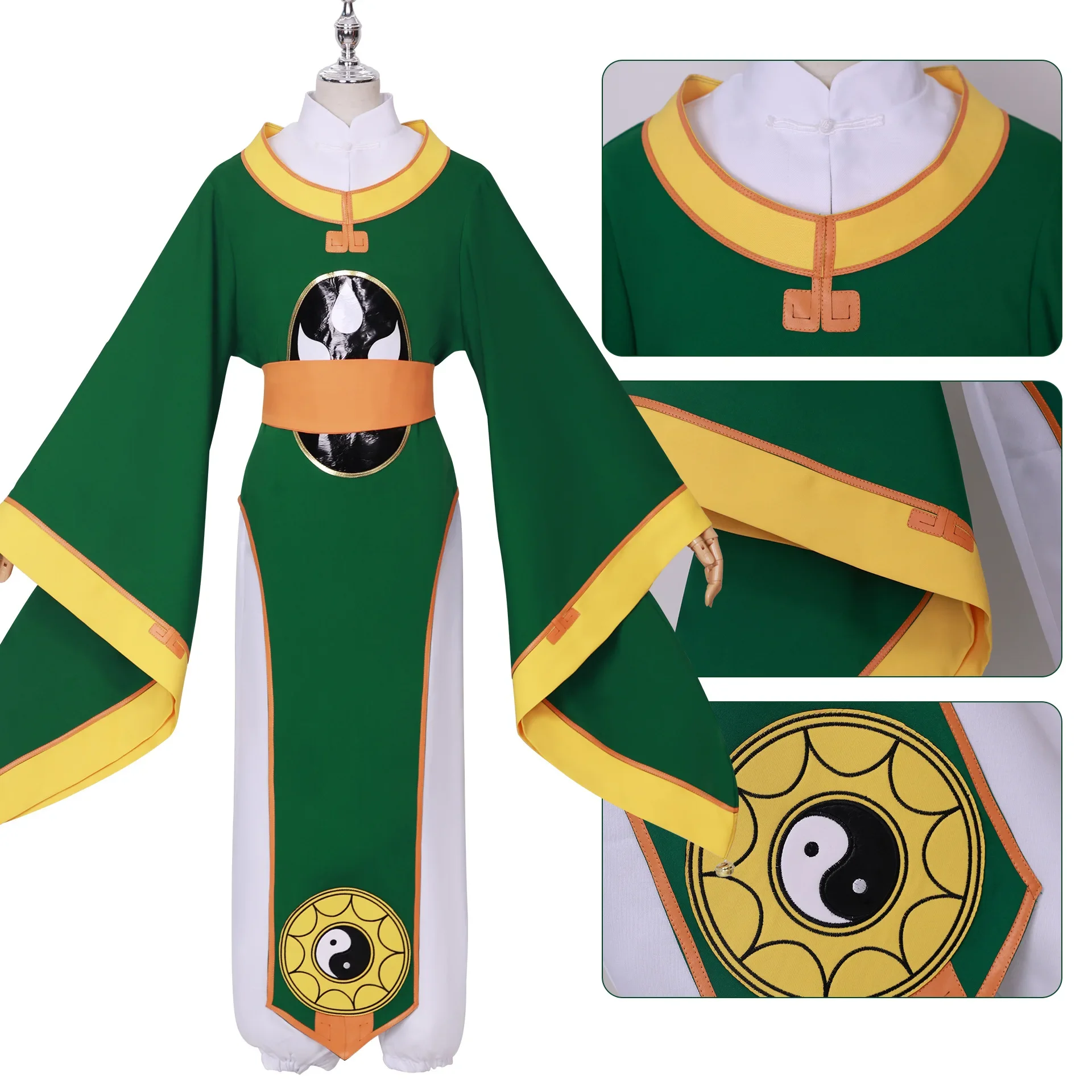 Disfraz de Anime Sakura Cardcaptor Li Syaoran para hombres, ropa de Cosplay, vestido de batalla de sacerdote taoísta, trajes de juego de rol para fiesta de Halloween