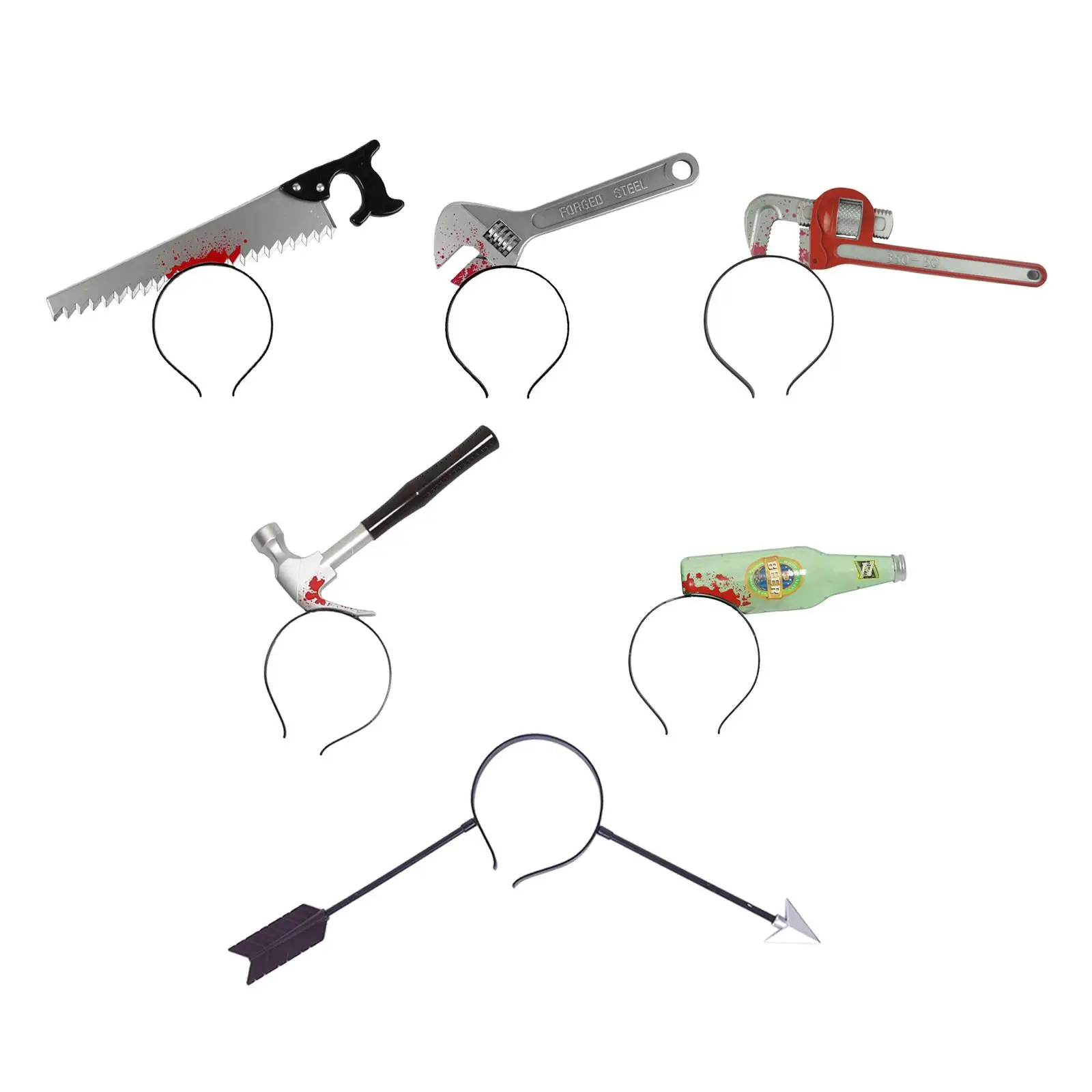 Halloween horror headbands maquiagem assustador grampos de cabelo através da cabeça brinquedos para presentes