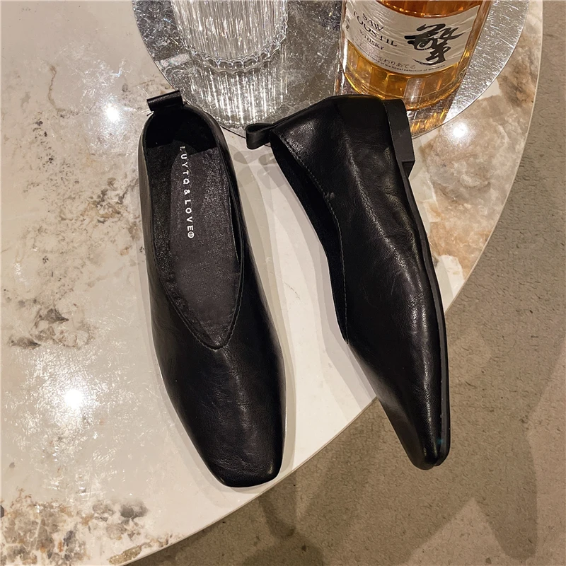 Damen-Loafer aus Echtleder Luxus-Schuhe mit Absatz Elegante Mary Janes Schuhe mit Eckiger Spitze für Höhenverstellbare Einlegesohlen – Detail 8