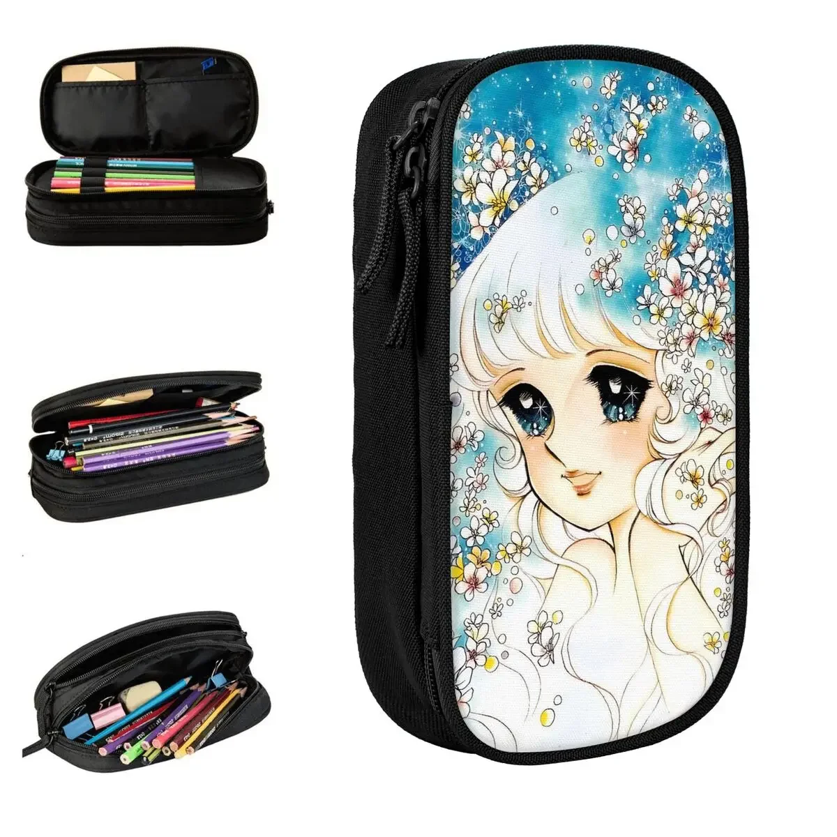 Candy Candy Manga Pencil Cases Lovely Pen Holder Bag Kids Large Storage Students School Cosmetic Pencilcases