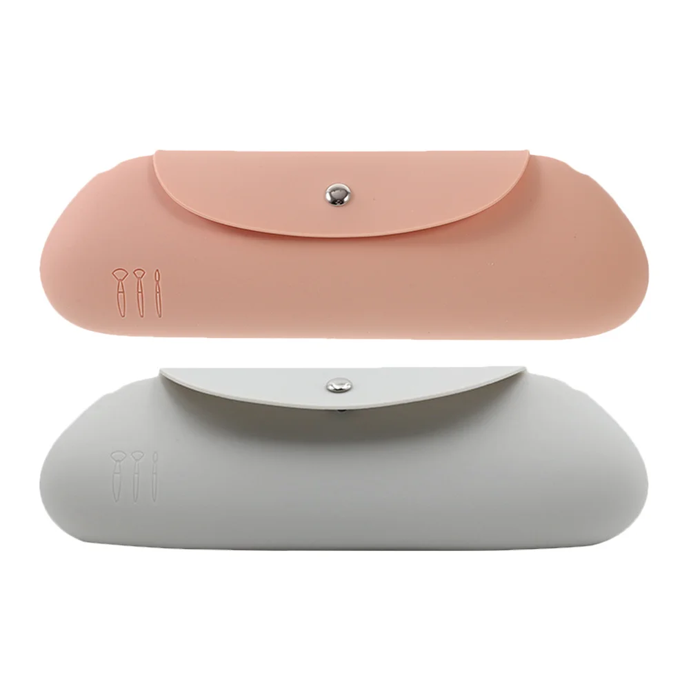 

2Pcs Makeup Brush Organizer Pouch Silicone Small Portable Makeup Brush Storage Bag Travel Case Travel Tool Bag