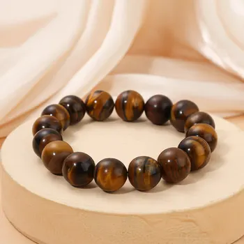 Mode Tijgeroog Armband Voor Man Vrouwen Natuursteen Elastische Armband Vrouwelijke Mannelijke Glas Kralen Armband Genezen Sieraden