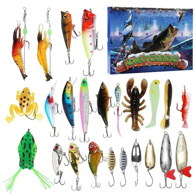 

Fishing Advent Calendar Christmas Advent Calendar Fishing Tackle Box 24 Day Countdown Gift Advent Fishing Lure Set Fishing Lover