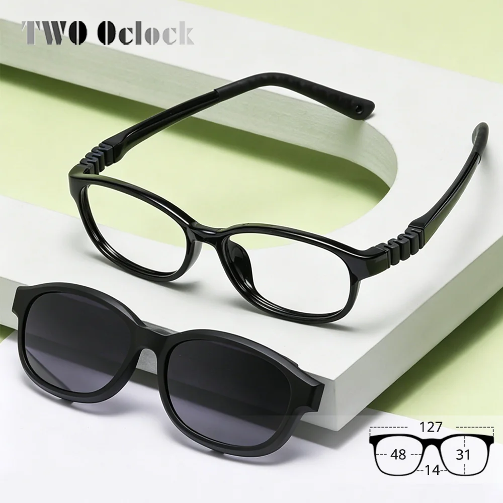 Unbreakable Children's Clip On Sunglasses Polarized UV400 Kids Sport Glasses Computer Anti Blue Eyeglasses 2 In 1 Optical Frame