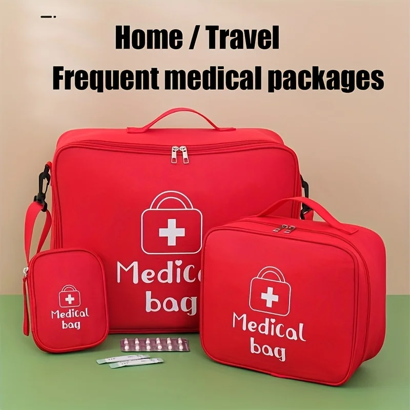 Large Capacity Medical Bag, Portable Student First Aid Kit, Outdoor Medicine Storage Box, Home Travel Essential Medication Bag