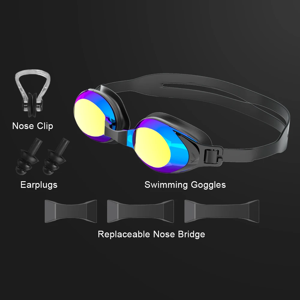 JSJM Gafas de natación UV antiniebla silicona ajuste profesional - imagen 5