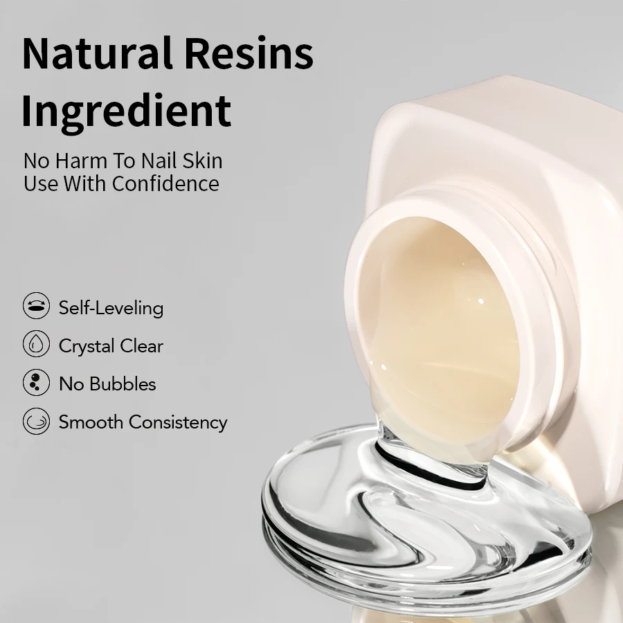 RS NAIL 15g Nail Extension Gel Clear Builder Gel for Nails UV/LED Hard Gel Quick Drying Extensions Strengthen Gel Nail Art Salon - Image 3