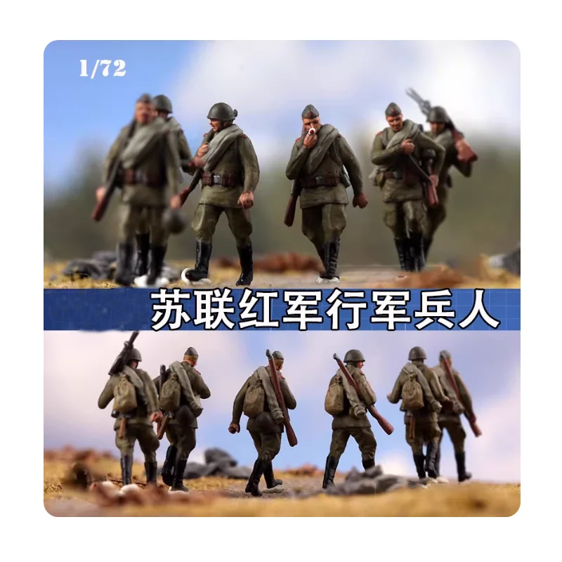 

Масштаб 1:72, из смоляного материала, советская армия, 6 солдат, подходят для сцен с танками, коллекционные декоративные подарки, для демонстрации.