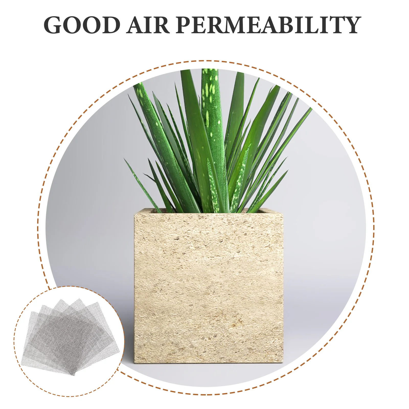 

50Pcs Breathable Drainage Gaskets Flowerpot Mesh Pads Prevent Soil Erosion Improve Plant Health Planter Mesh Pad