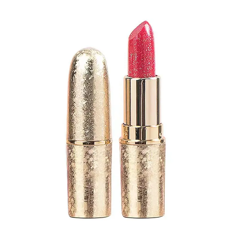 Lápiz labial flash nacarado color fruta del dragón no se pega al taza y no se desvanece, lápiz labial hidratante e resistente al agua.