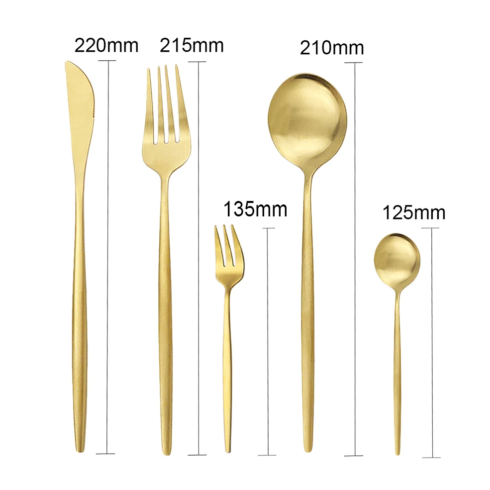 30-Piece Matte Stainless Steel Tableware Knife, Fork and Spoon