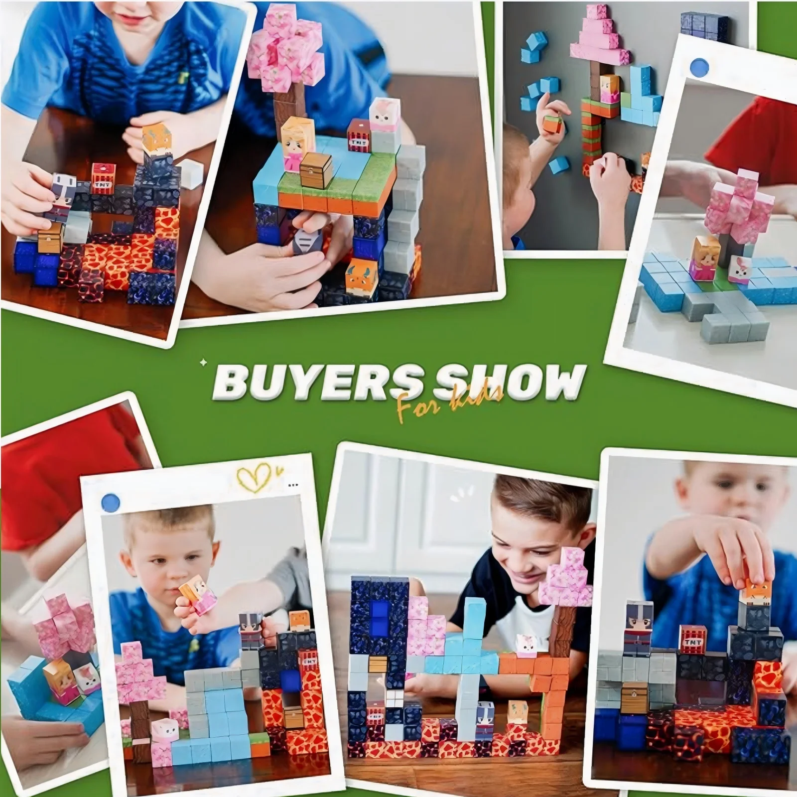 Magnetic Blocks-Build Mine Magnet World Set for Boys & Girls , Sensory Toys for Toddlers Gifts Construction Toys