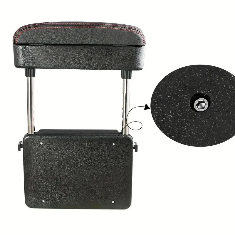 Caja de almacenamiento para el espacio entre los asientos del coche, con reposabrazos multifuncional y función de elevación del reposabrazos.
