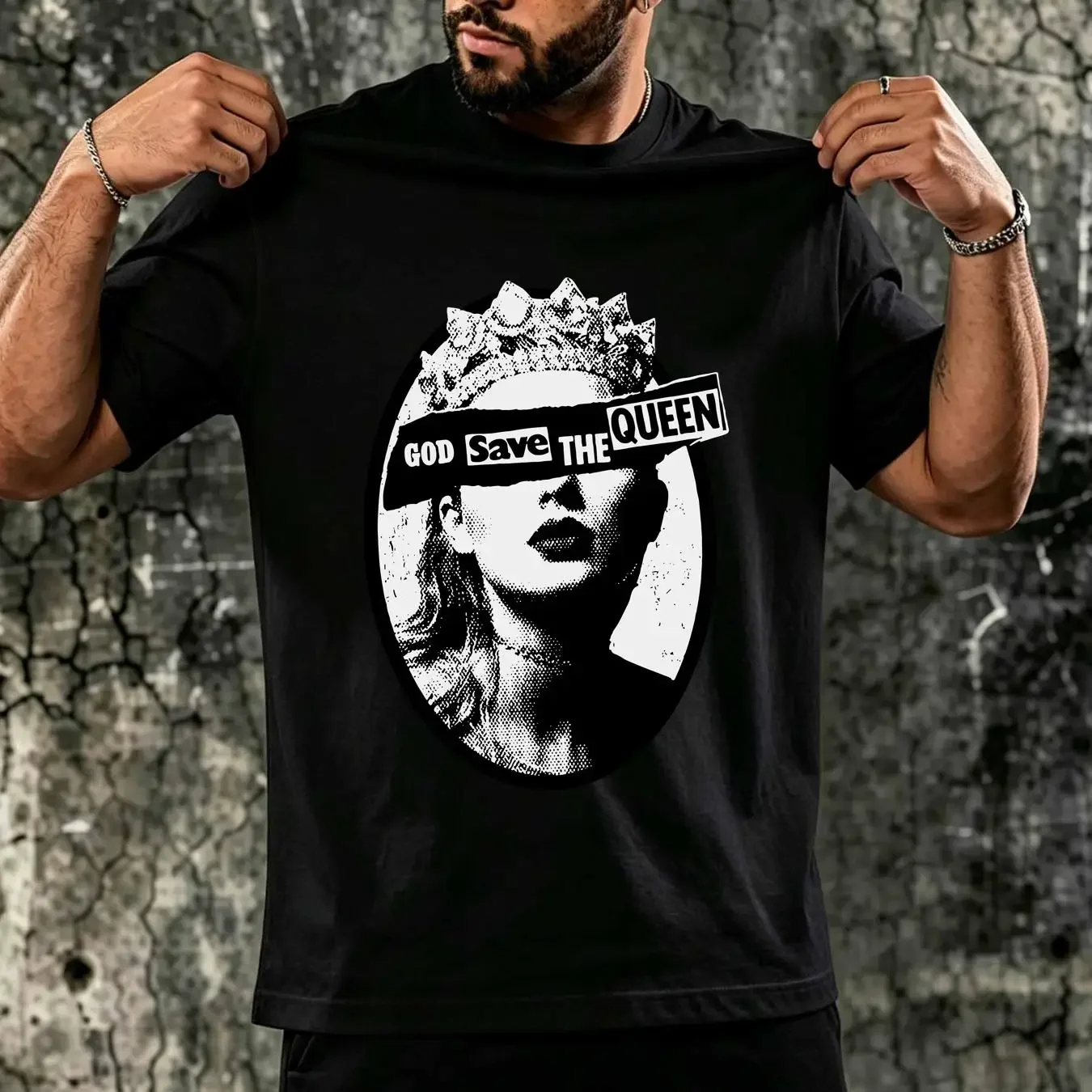 washed T Shirt God Save The Queen Reputation Merch REP Album long or short sleeves vintage Washed homme Casual Soft Breathable