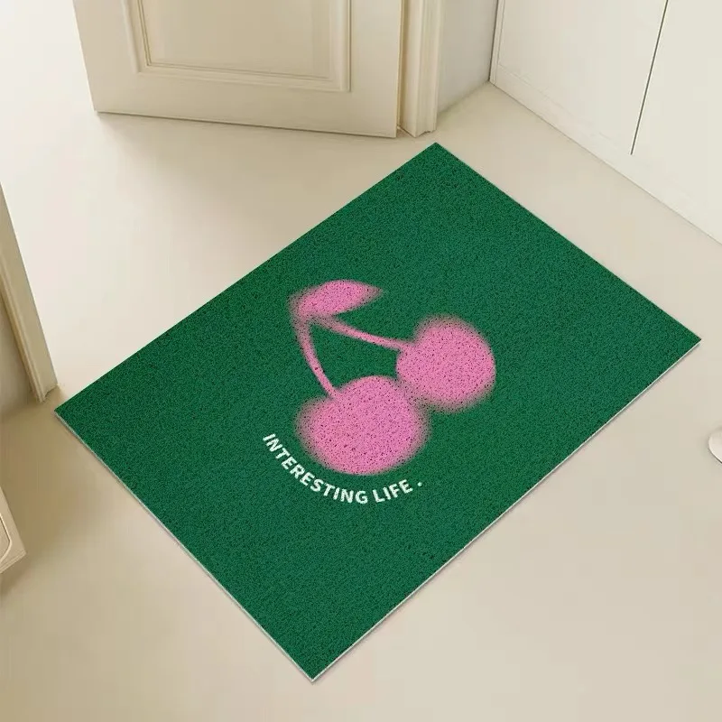 

INS Style Cherry Welcome Anti-slip PVC Floor Mats Entrance Doormat Entry Porch Hallway Entryway Home Decor Dust Removal Carpet