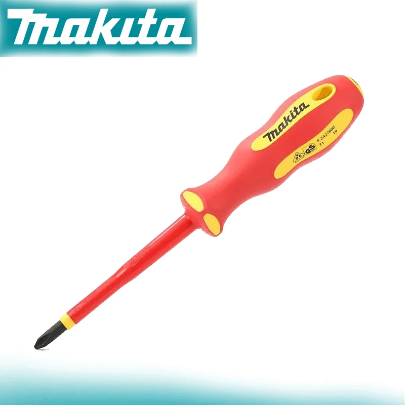 Makita B-66139 Insulated Screwdriver PH2 100mm VDE High Voltage 1000V Ergonomic Electrician Repair Screwdriver Tools Accessory