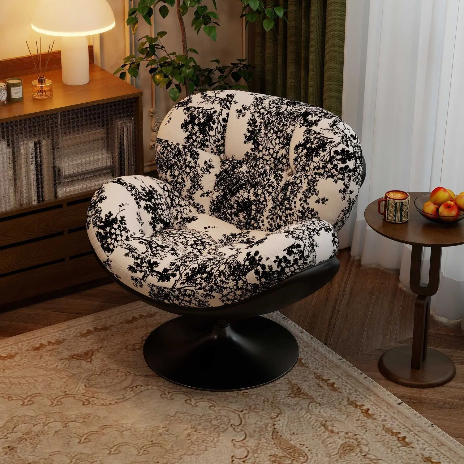 # Single-person Fabric Swivel Chair Modern Simple Design for Living Room Balcony Small Apartment Leisure Light Luxury