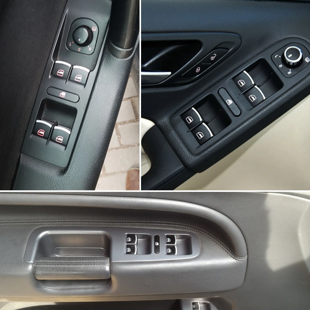 runmade Master Window Panel Switch With Chrome 5ND 959 857 / 5ND 959 855 For 2005-2013 VW CC Passat Jetta Golf Tiguan Touran