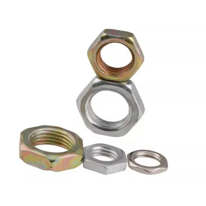 M7 M8 M9 M10 M12 M14 M16 White Zinc Color Zinc Nickel Plated Fine Tooth Hex Nut Hexagon Fine Thread Nuts