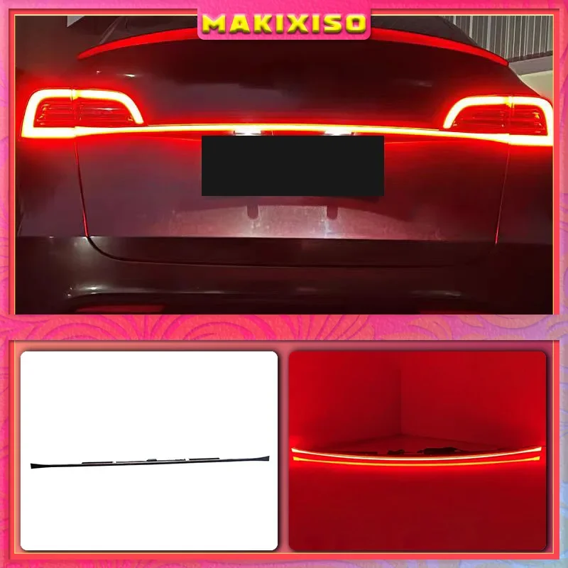 For Tesla Model 3 Model Y 2016-2023 Auto Rear Brake Lights Starlink Cross Taillight Safety Lamp Turn Signal Exterior Accessories