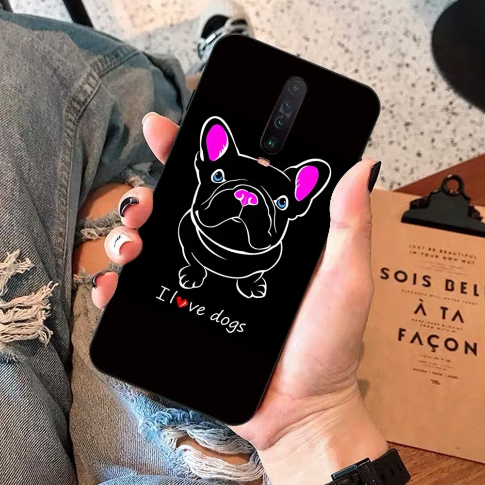 Coque de téléphone en forme de bouledogue français, étui pour Redmi 5 6 7 8 9 10 plus pro 6 7 8 9 A GO K20 K30 K40 pro plus F3 Fundas