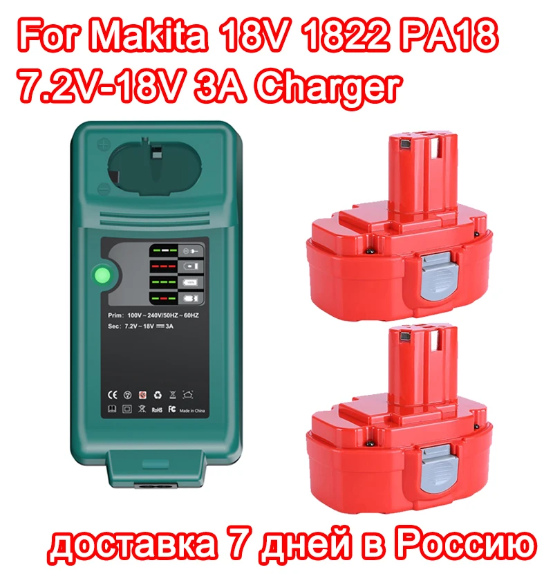 For Makita 18V Battery 1822 4.0Ah Ni-MH Battery for Makita PA18 1823 1835 6391D 6343D 4334D 8443D UB181D ML183 192827-3 192829-9