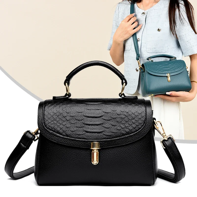 Luxury Crocod pattern Leather Handbag Designer Ladies Shoulder Crossbody Bag New 2024 Fashion Purses Brand Women Tote feminina