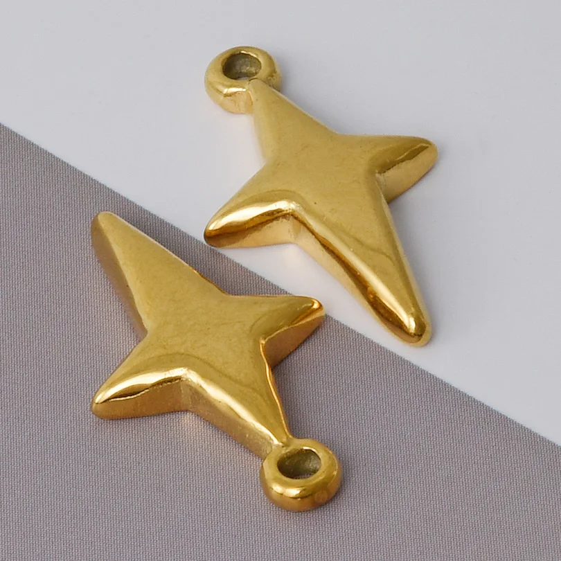 7Pcs/Lot Stainless Steel Mixed Geometric Textured Star Cross Pendant Jewelry DIY Irregular Hammered Colgantes Accessories Bulk