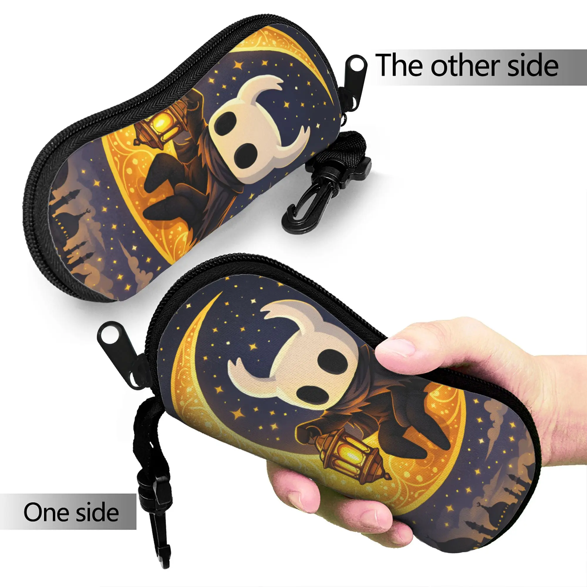 Hollow knigth  Glasses Case Male Female  Sunglasses Case Soft Zipper Eyewear Organizer Travel Eyeglass Protector