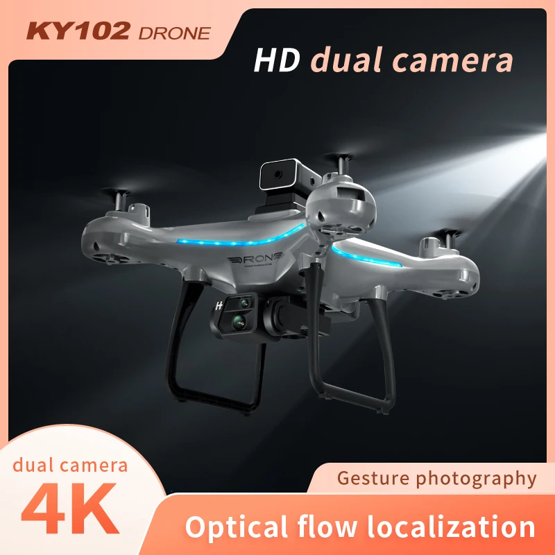 Droni 2.4G 4K fotocamera KY102 Genie Drone flusso ottico Hover evitamento ostacoli a quattro vie telecomando Mobile Quadcopter giocattolo regalo