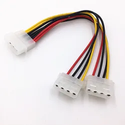 IDE 4 Pin Molex Male Power to 2x IDE 4 Pin Female Y Splitter Extension Adapter Connector Cable