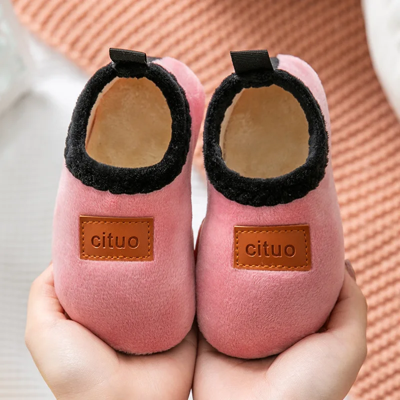 Winter Kinderen Vloerschoenen Voor Baby Slippers Kinderen Pluche Warme Jongens Meisje Zachte Antislip Kinderdagverblijf Indoor School Kinderschoenen