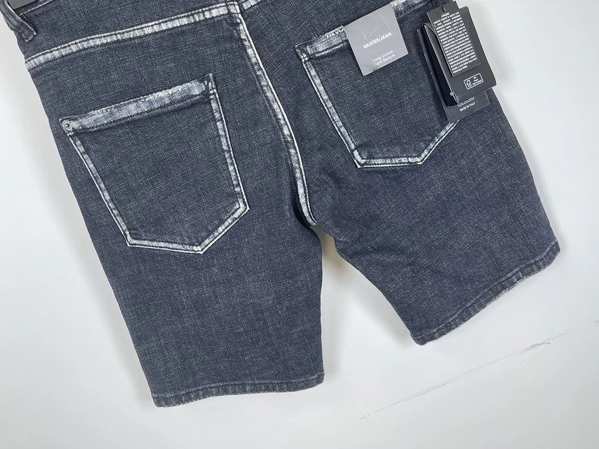2024 Spring/Summer New D2 Jeans Trendy Men's Pentagram Pants Washed, Worn, Patched Small Feet Blue Denim Shorts for Men