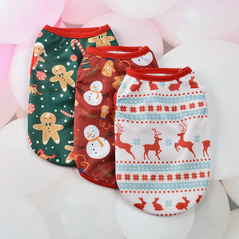 

Christmas Dog Vest – Cute Cartoon Pet Clothes for Small Dogs & Cats (Poodle, Teddy, Puppy, Kitty) – Spring/Summer Outfit