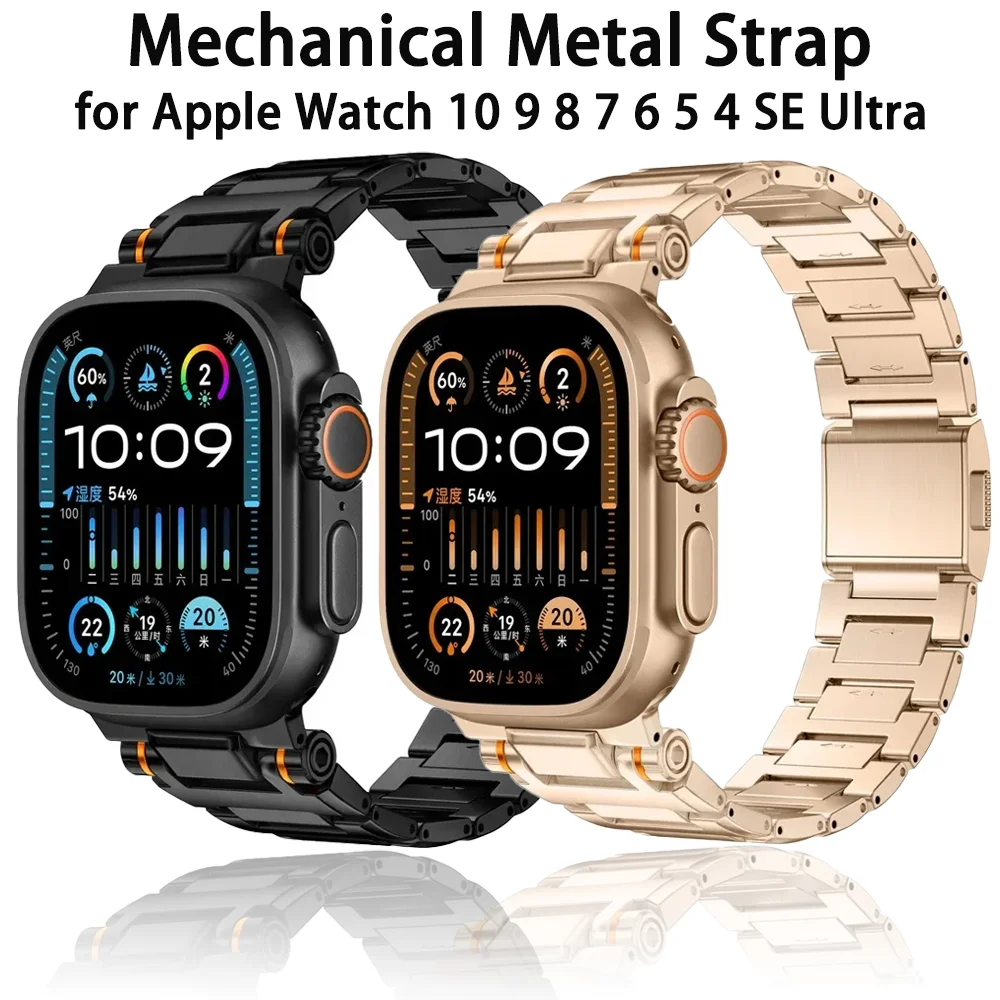 

Металлический ремешок с магнитной застежкой для Apple Watch Ultra 3 2 1 49 мм, 11 10 46 мм, iWatch 9 8 7 6 5 4 SE 45 мм 44 мм, браслет