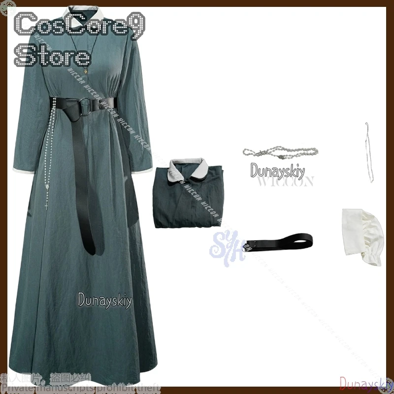 

Modesta Косплей Фильм ужасов Аниме disfraz Сексуальное длинное готическое платье Лолита Униформа монахини Ожерелье Шляпа Парики Хэллоуин Рождественская вечеринка