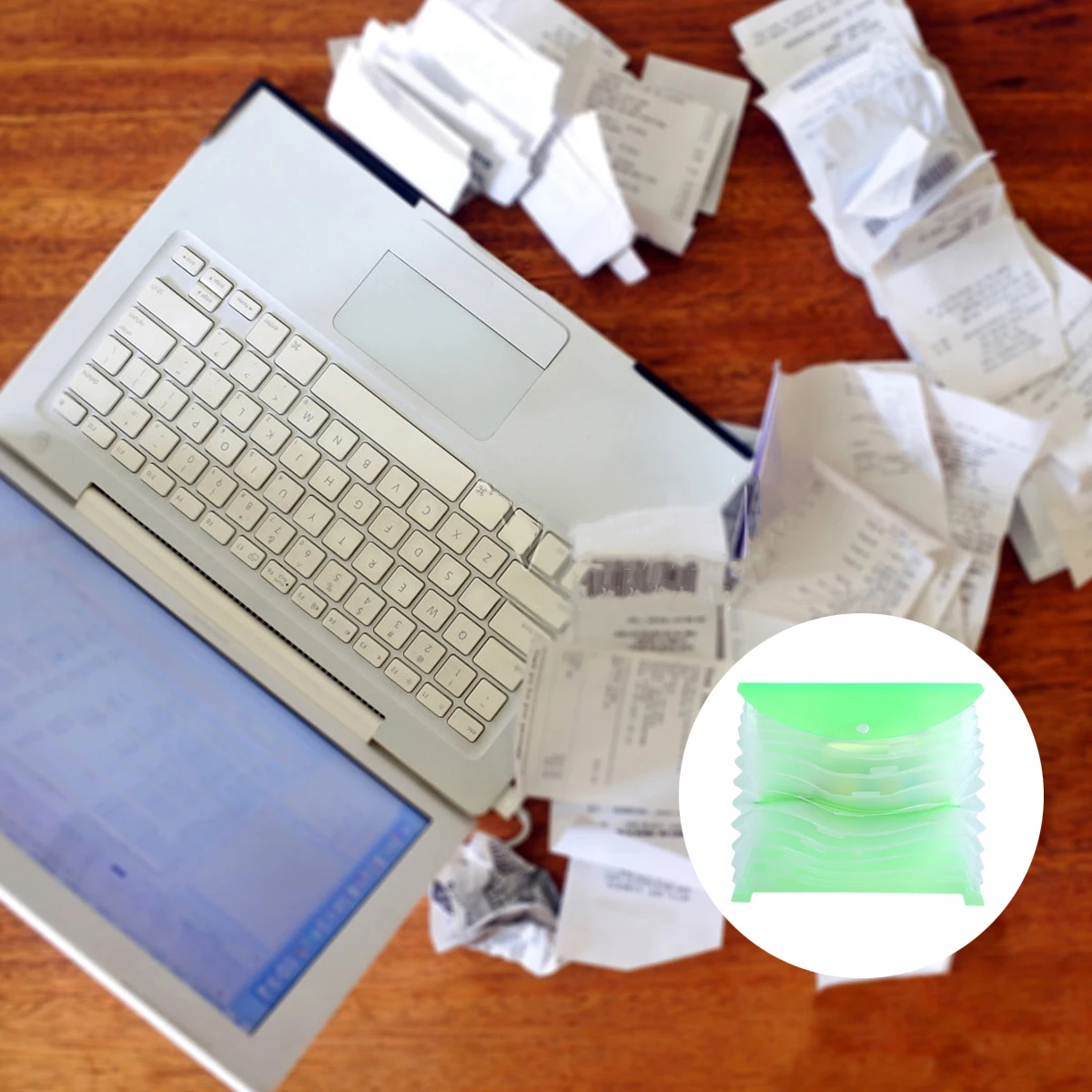

Bill Storage Bag File Folder Documents Organizer Portable Green Pp Material Ticket Holder