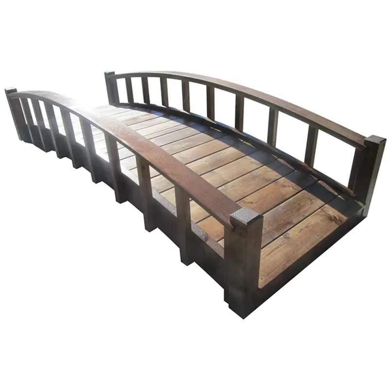 

Лунные мосты в японском стиле, арочные деревянные садовые мосты, 8-футовые коричневые