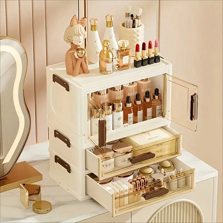 Senmeo opvouwbare opbergkast: 2-4 lagen, stapelbaar voor opslag thuis/kantoor