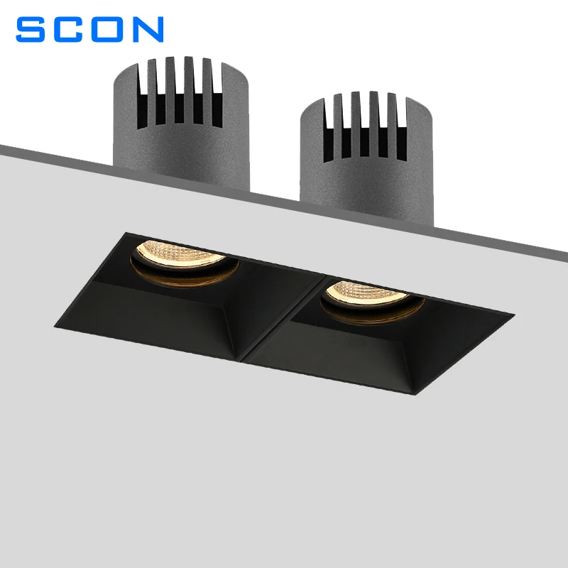 

SCON Recessed Spotlight Square Rimless LED Downlight Anti-glare Embedded Ceiling Lamps For Living Room Indoor Lighting 110V-240V