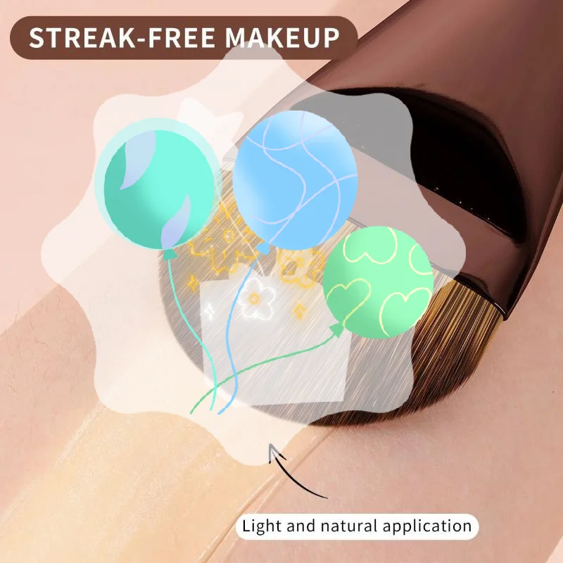 مجموعة فرش مكياج كريم الأساس مكونة من 1/2 قطعة، فرشاة قناع علوية رفيعة للغاية لمستحضرات التجميل والكريم السائل، أداة تجميل هدية مميزة #1