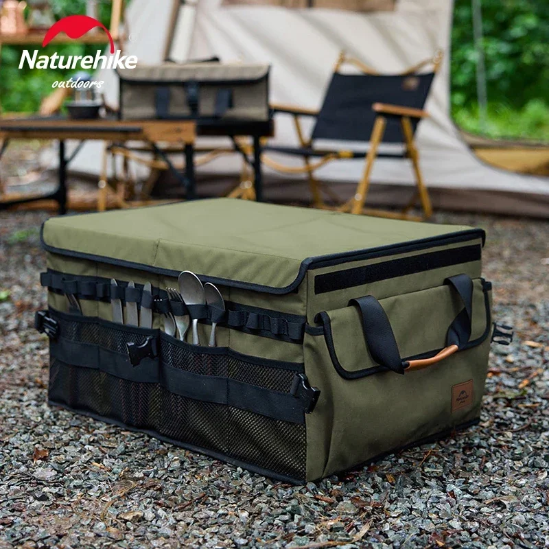 Oxford Fishing Bag Naturehike Storage Case 30L 60L Wear-resistant Foldable Tool Stackable Sundry Box Outdoor Picnic Storage Box