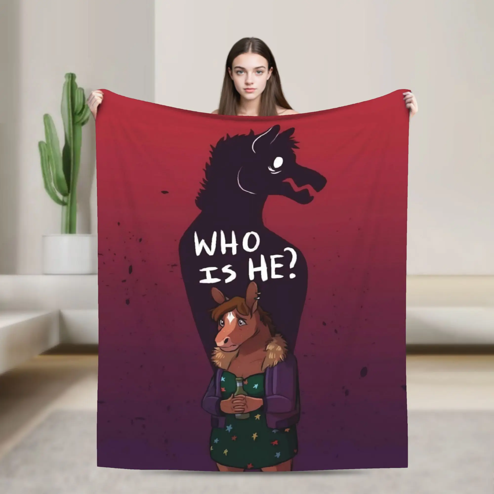 Dramatic BoJack Horseman Stage Light Blanket Quality Warm Soft  Throw Blanket Winter Couch Chair Sofa Bed Fluffy Bedspread
