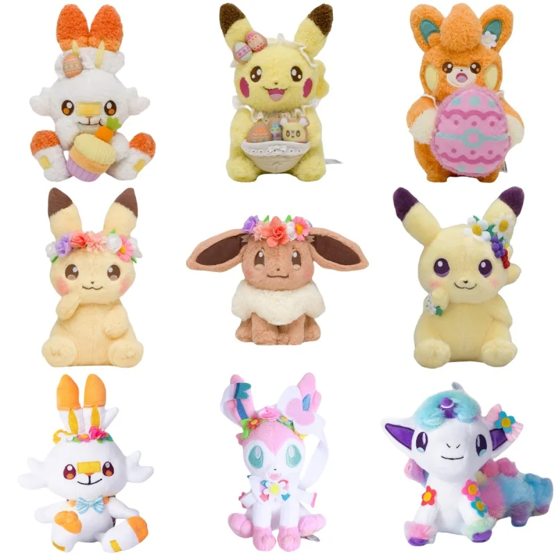 

Pokemon Plush Xmas Easter Wreath Pikachu Eevee Plushies Scorbunny Ponyta Sylveon Kawaii Pawmi Stuffed Toys Hobbies Kids Gifts